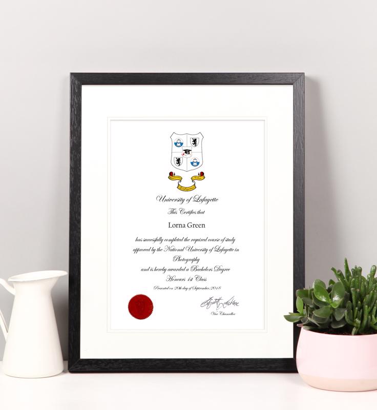 Contemporary Black Certificate Frame with Mount - 2