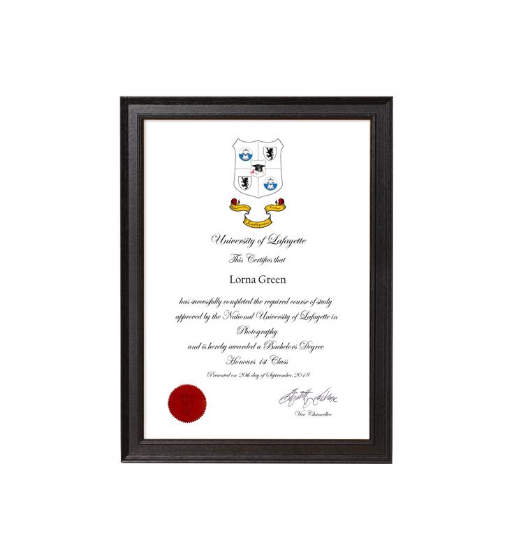 Decorative Black Certificate Frame - 1