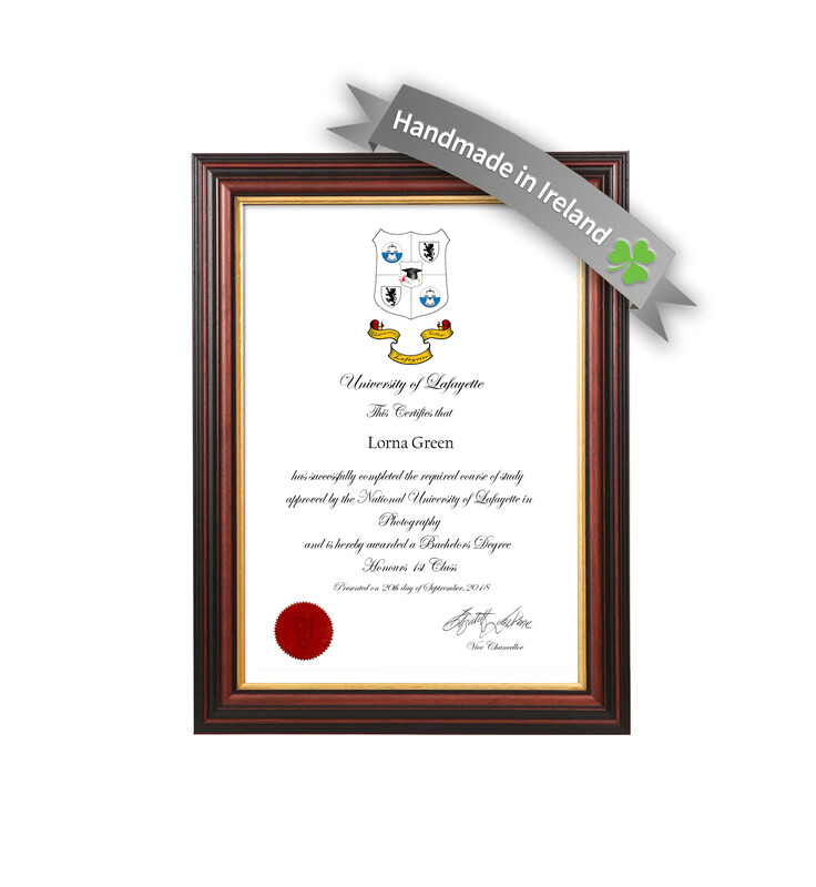Wide Mahogany Certificate Frame - 1