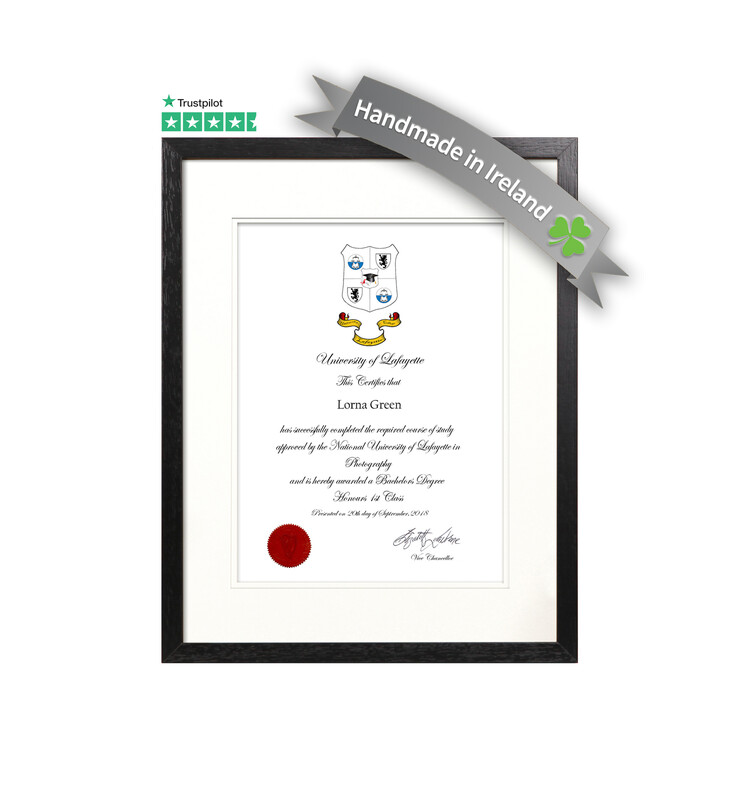 Contemporary Black Certificate Frame with Mount - 1